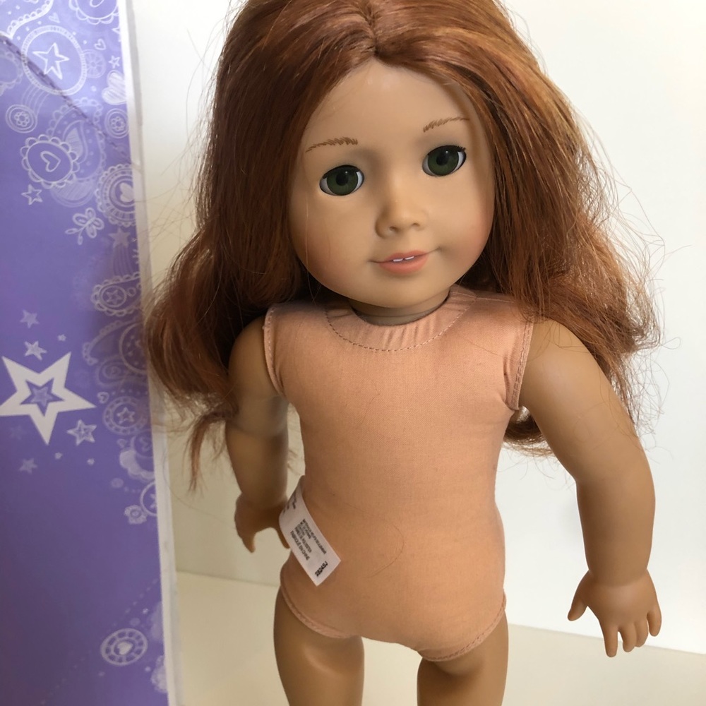 G0605 Just like U American girl doll! Light skin, wavy red hair, and green eyes.